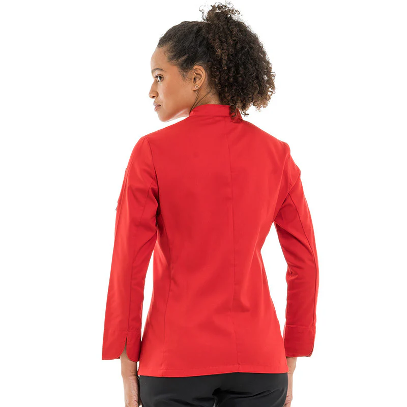 Veste de Bouchère Femme Manches Longues Rouge - MANELLI - Image 5