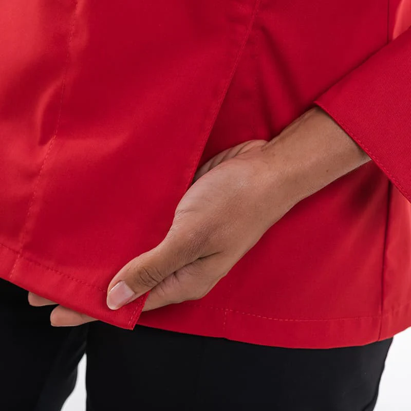 Veste de Bouchère Femme Manches Longues Rouge - MANELLI - Image 6