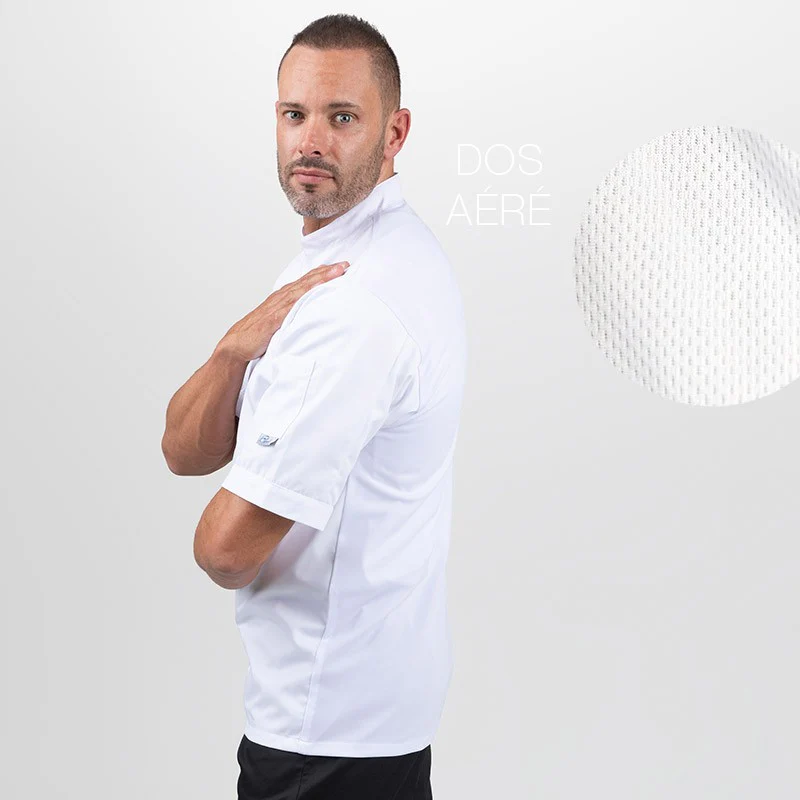 Veste de Boulanger Blanc Dos Aéré - MANELLI - Image 4