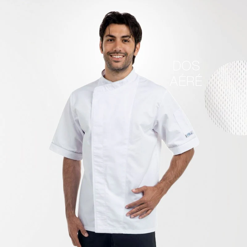 Veste de Boulanger Blanche Respirante Liseré - MANELLI - Image 3