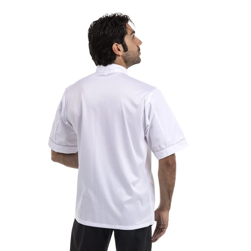 Veste de Boulanger Blanche Respirante Liseré - MANELLI - Image 5
