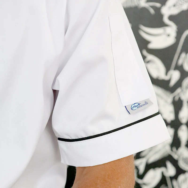 Veste de Boulanger Blanche Respirante Liseré - MANELLI - Image 8