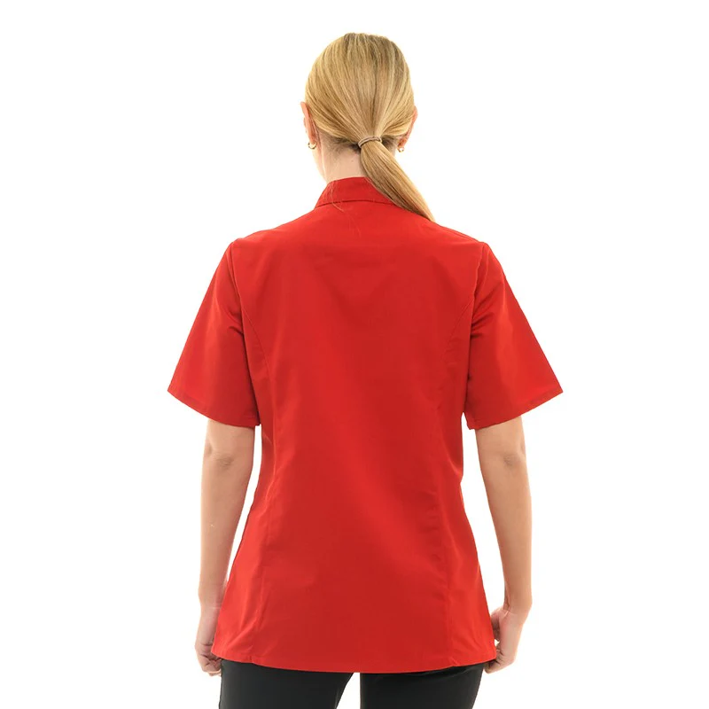 Veste de Bouchère Femme Californie Manches Courtes Rouge - MANELLI - Image 3