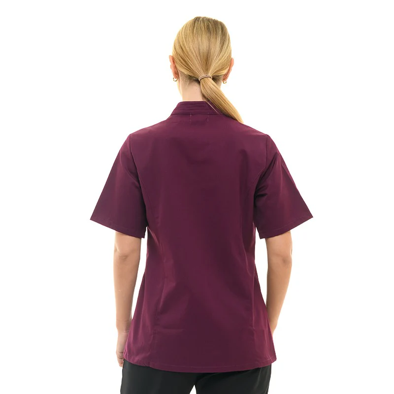 Veste de Bouchère Femme Californie Manches Courtes Rouge - MANELLI - Image 7