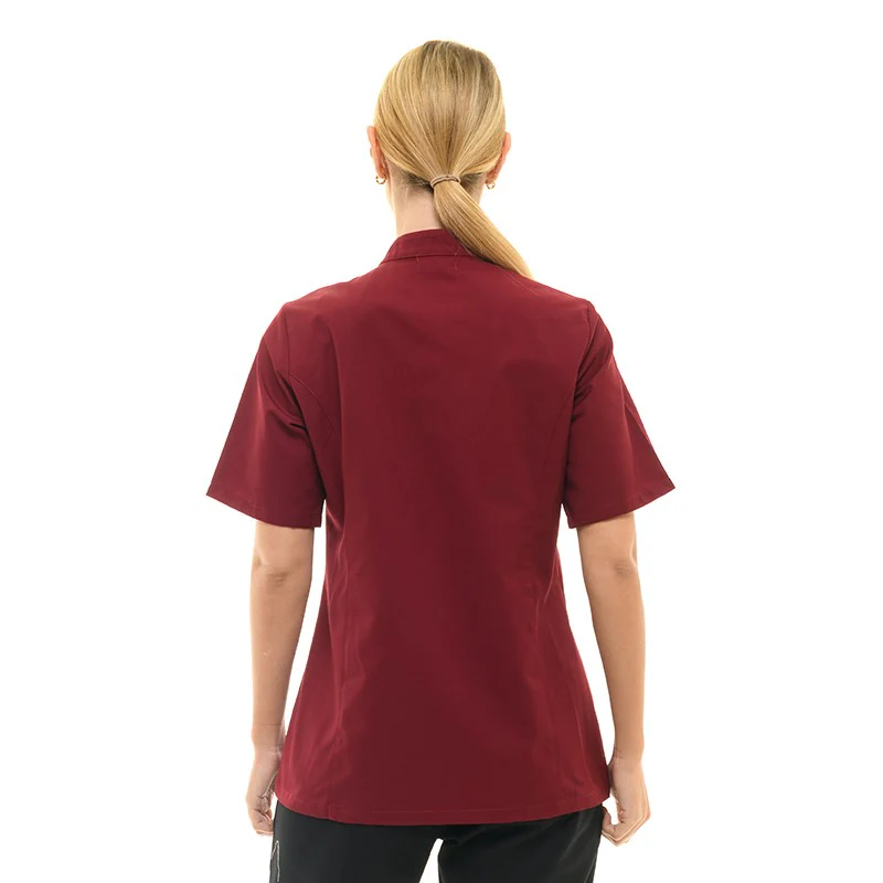 Veste de Bouchère Femme Californie Manches Courtes Rouge - MANELLI - Image 9