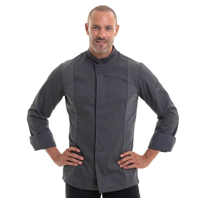 Veste de Cuisinier Manches Longues Siaka Grise - ROBUR