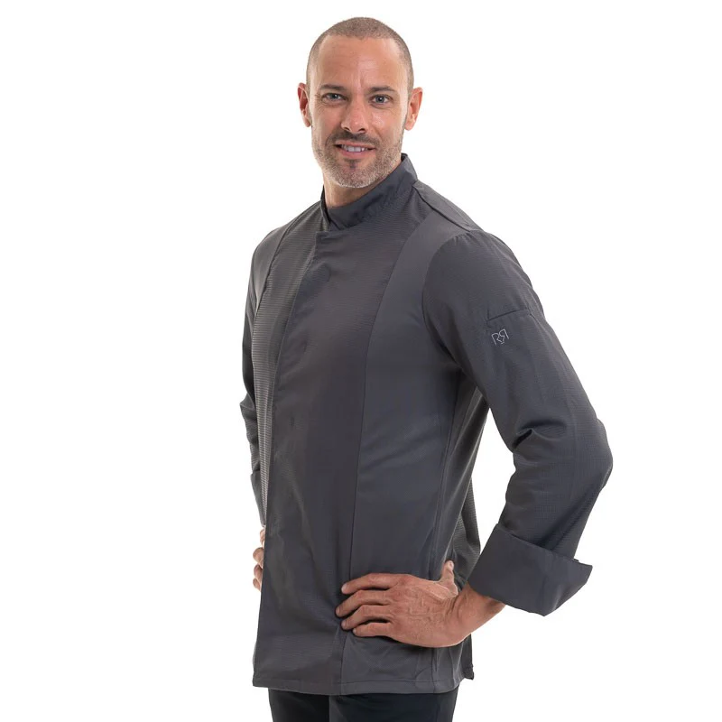 Veste de Cuisinier Manches Longues Siaka Grise - ROBUR - Image 3