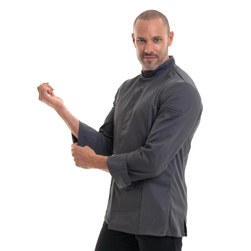 Veste de Cuisinier Manches Longues Siaka Grise - ROBUR - Image 5
