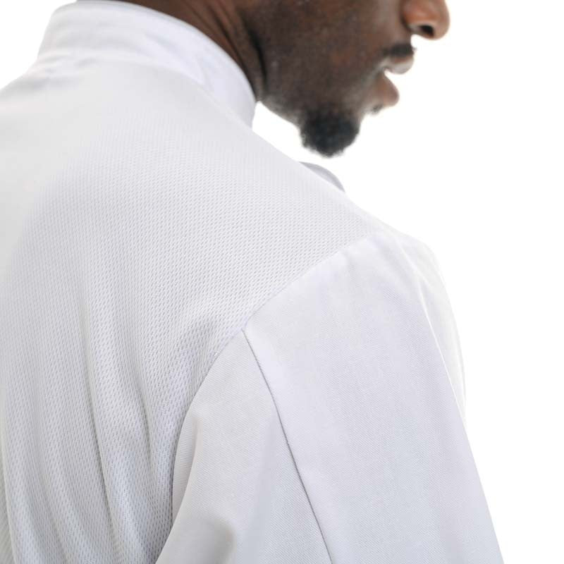 Veste de Boulanger Homme Manches Courtes Perfecto Blanche - MANELLI - Image 4