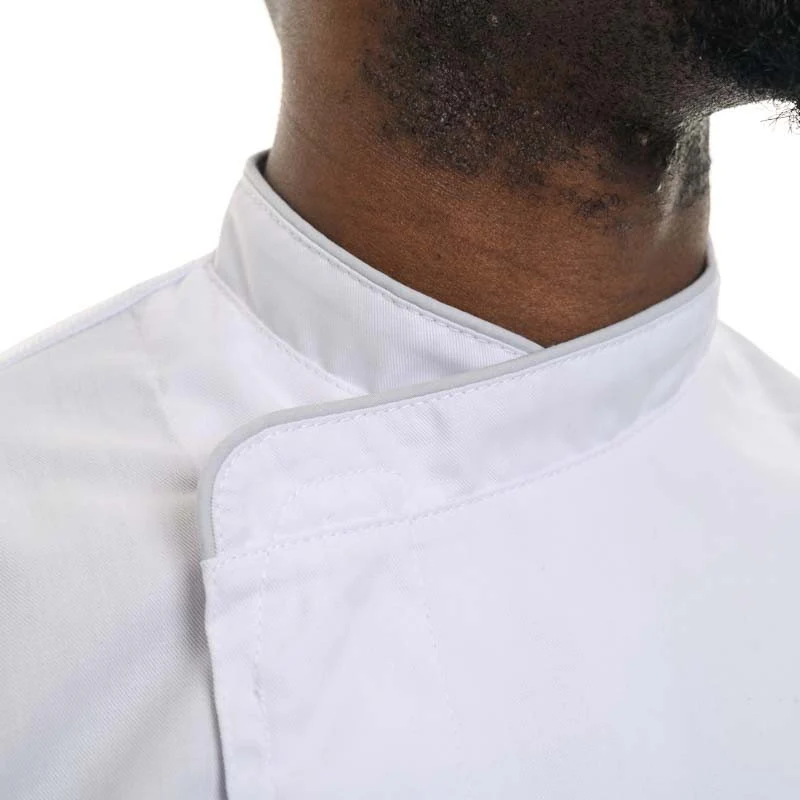Veste de Boulanger Homme Manches Courtes Perfecto Blanche - MANELLI - Image 5