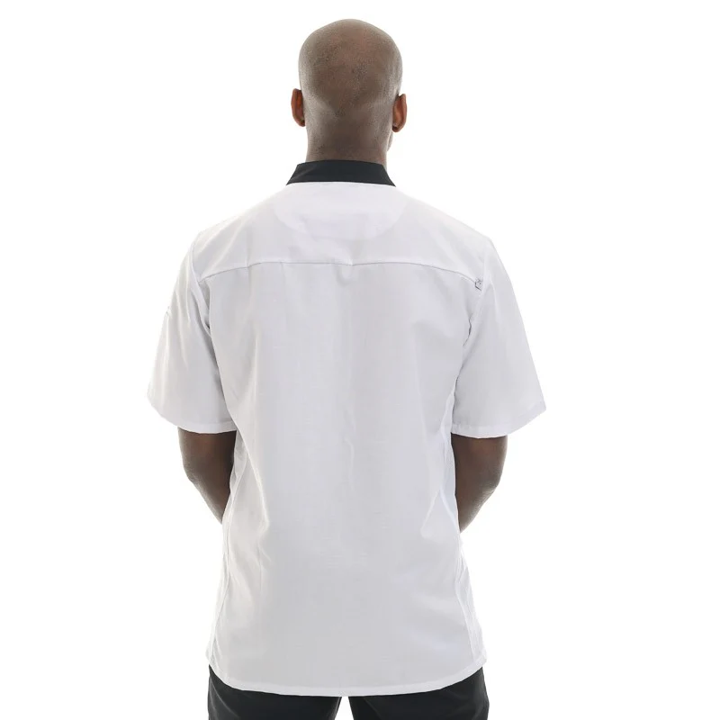 Veste de Cuisine à Manches Courtes Blanche Anthracite Energy - ROBUR - Image 3