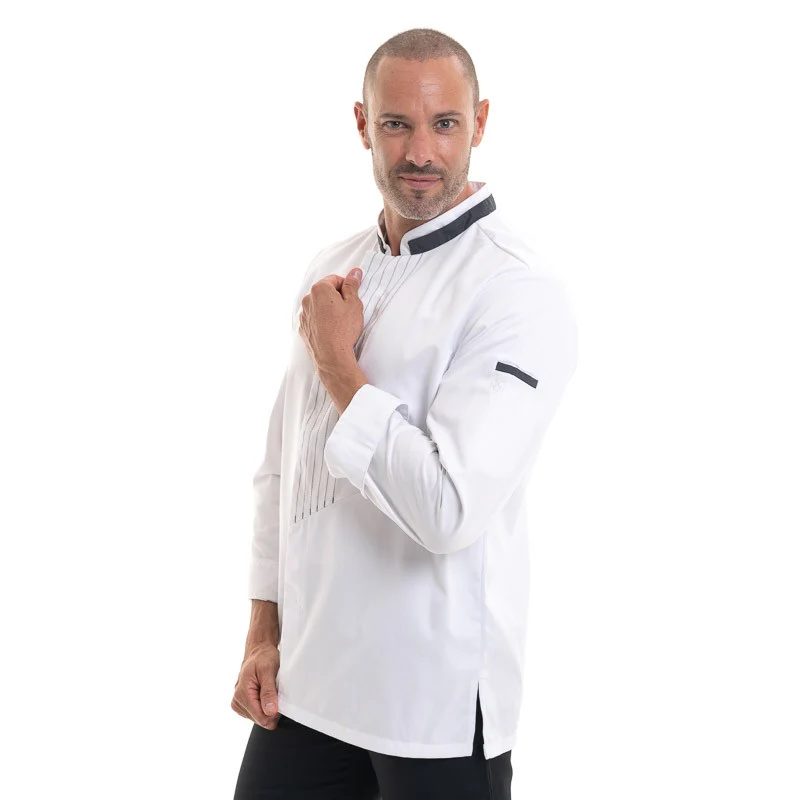 Veste de Cuisine à Manches Longues Blanche Vasko - ROBUR - Image 2