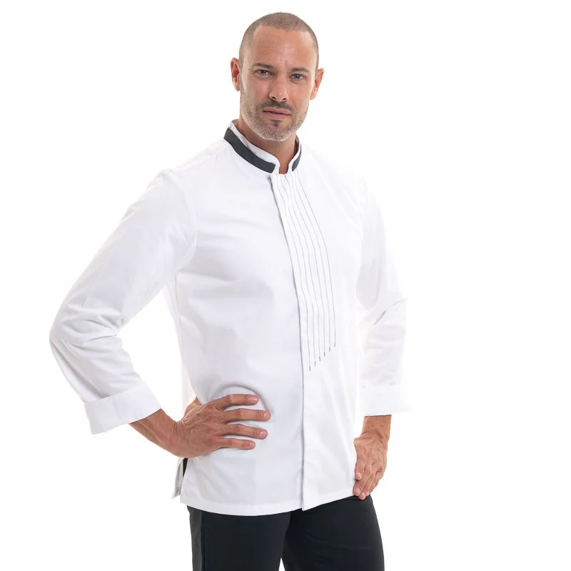 Veste de Cuisine à Manches Longues Blanche Vasko - ROBUR - Image 4