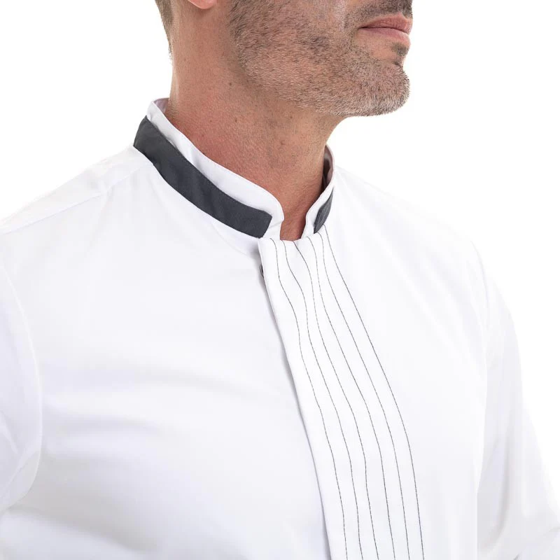 Veste de Cuisine à Manches Longues Blanche Vasko - ROBUR - Image 5