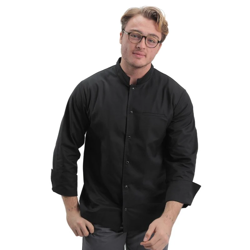 Veste de Cuisine Homme Manches Longues Nevada Noire - MANELLI