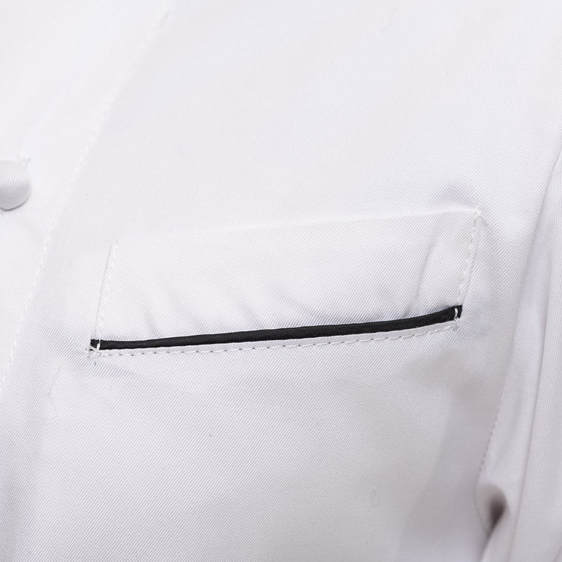 Veste de Cuisine Homme Manches Longues Andrea Piping Blanche Liseré Noir - EGOCHEF - Image 6