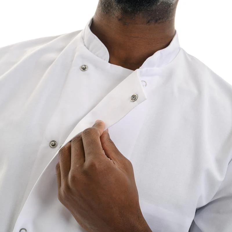 Veste de Cuisine Homme Manches Courtes Apprenti Blanche Inox - ROBUR - Image 2