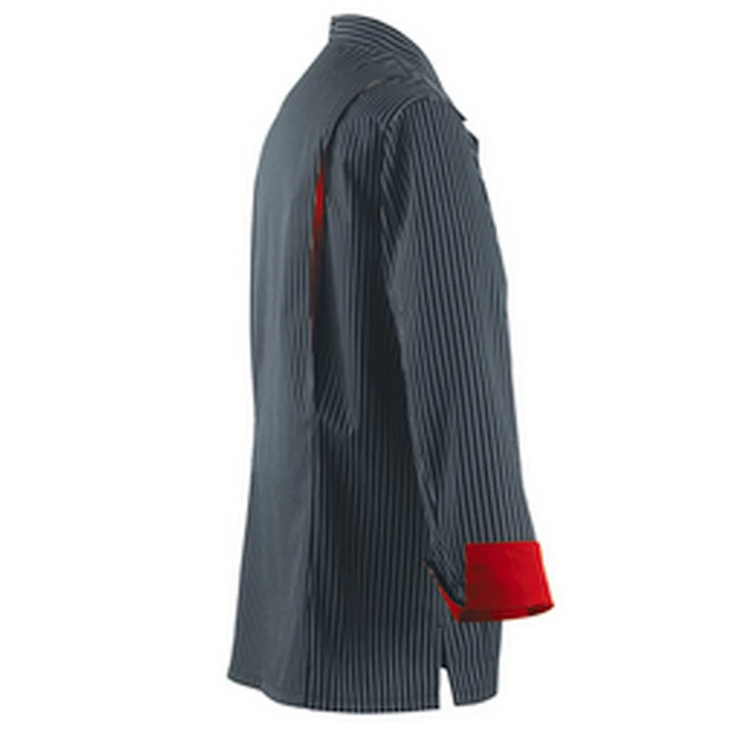Veste de Cuisine Ardoise Rayé Noir - ROBUR - Image 4