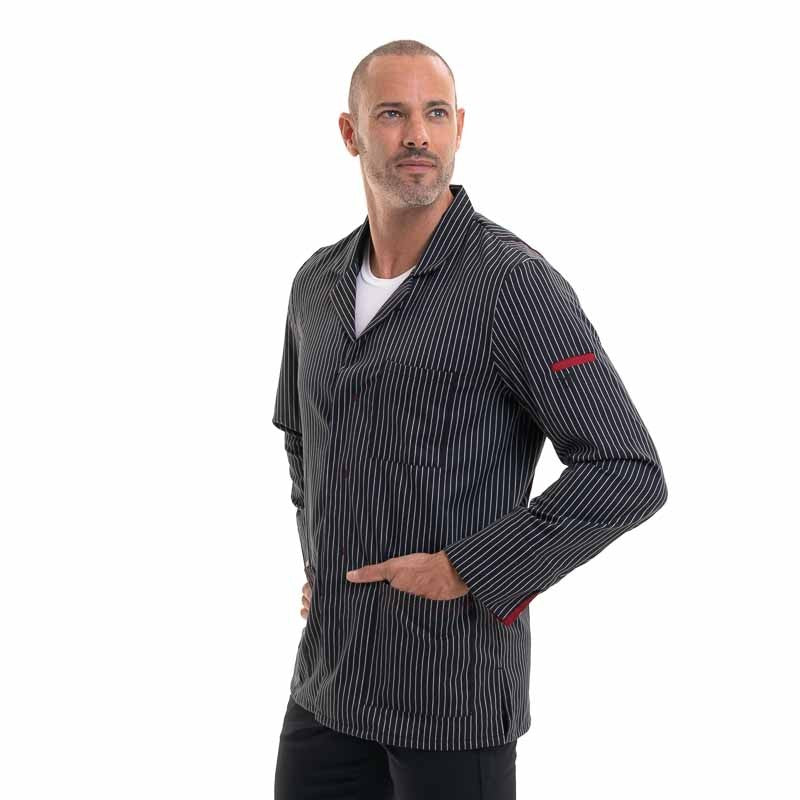 Veste de Cuisine Ardoise Rayé Noir - ROBUR - Image 5
