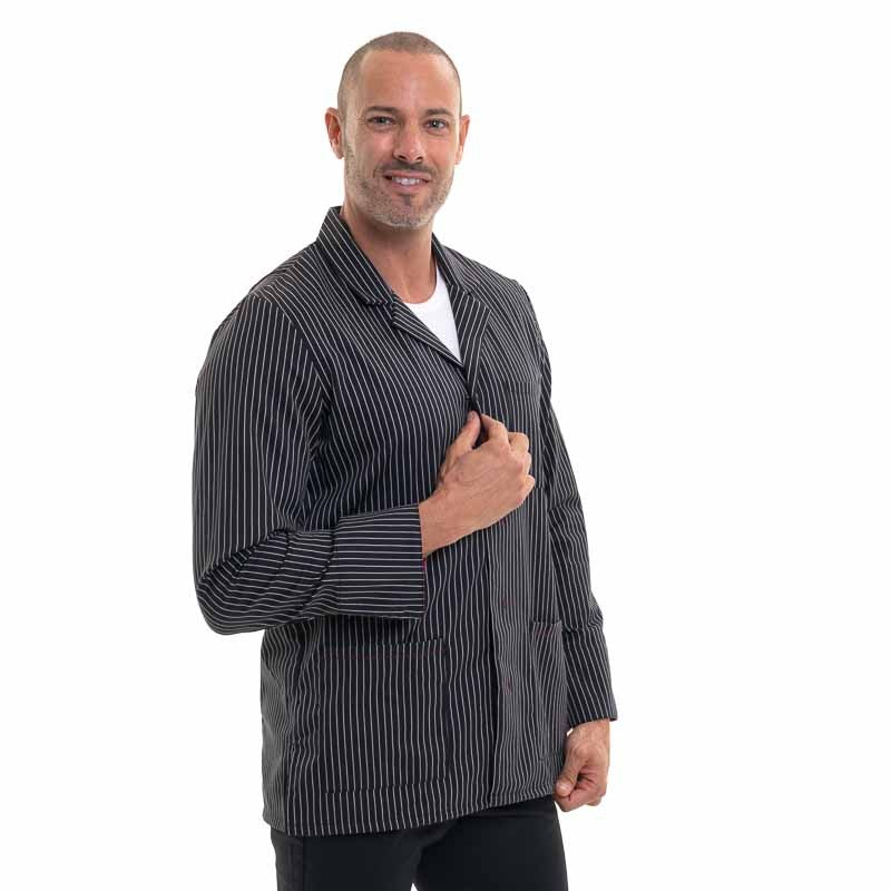 Veste de Cuisine Ardoise Rayé Noir - ROBUR - Image 8