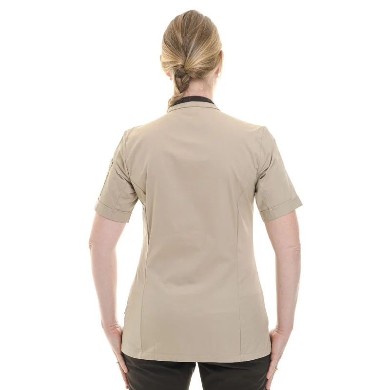 Veste de Cuisine Beige et Marron Ginseng Femme - LAFONT CUISINE - Image 3