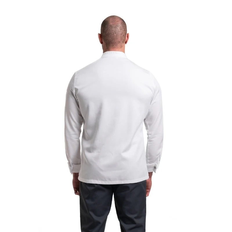 Veste de Cuisine Berto à Manches Longues Blanche - ROBUR - Image 4