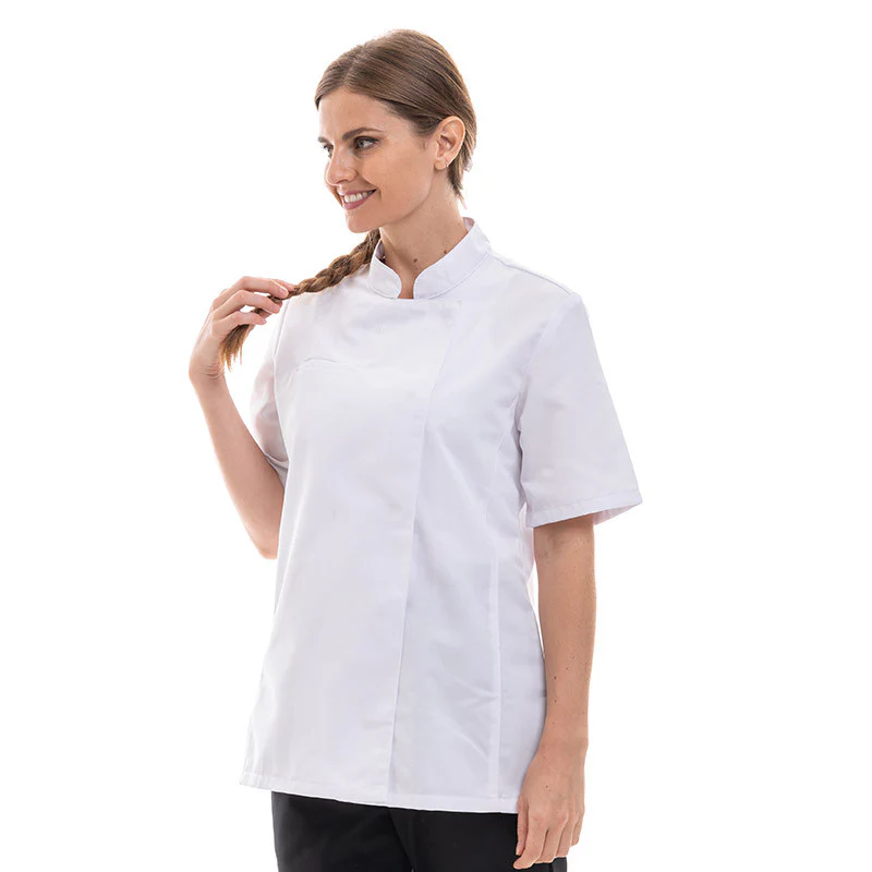 Veste de Cuisine Blanche à Manches Courtes Femme Californie - MANELLI
