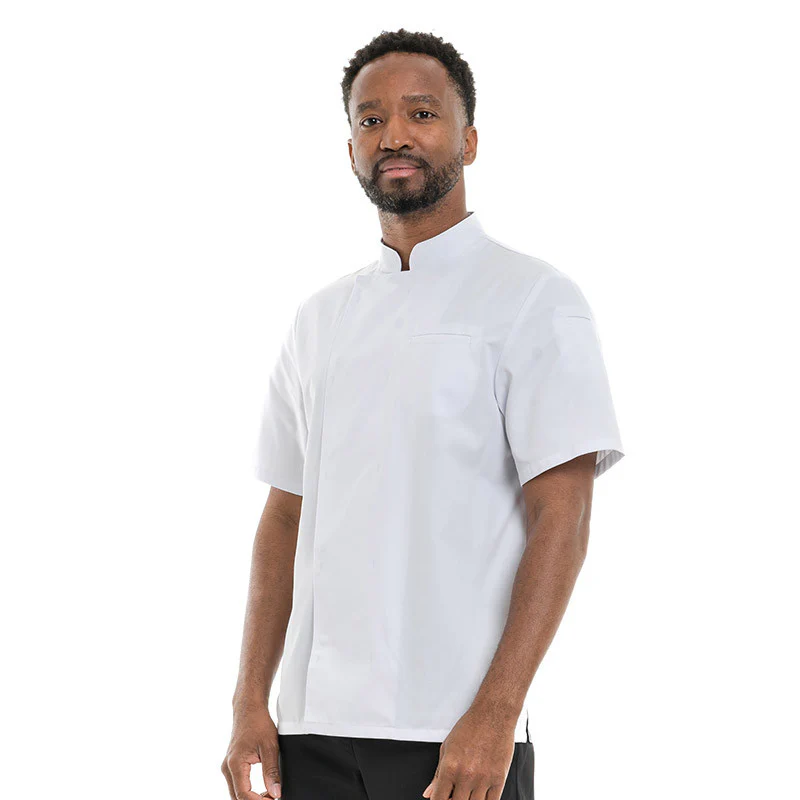 Veste de Cuisine Homme Texas Manches Courtes Blanche - MANELLI - Image 3