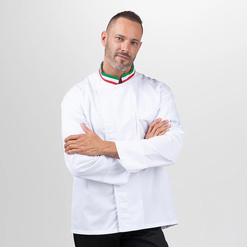 Veste de Cuisine Blanche Col Italien - MANELLI - Image 3