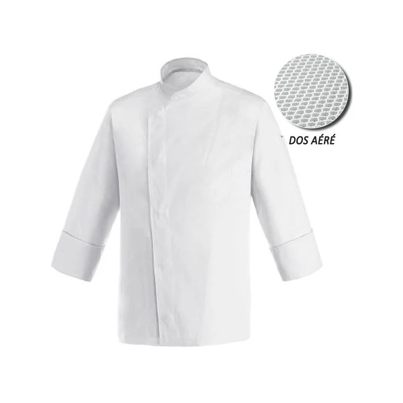 Veste de Cuisine Blanche Dos Aéré Grande Taille - MANELLI - Image 8