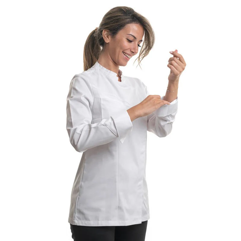 Veste de Cuisine Blanche Double Col Nutmeg Femme - LAFONT CUISINE - Image 3