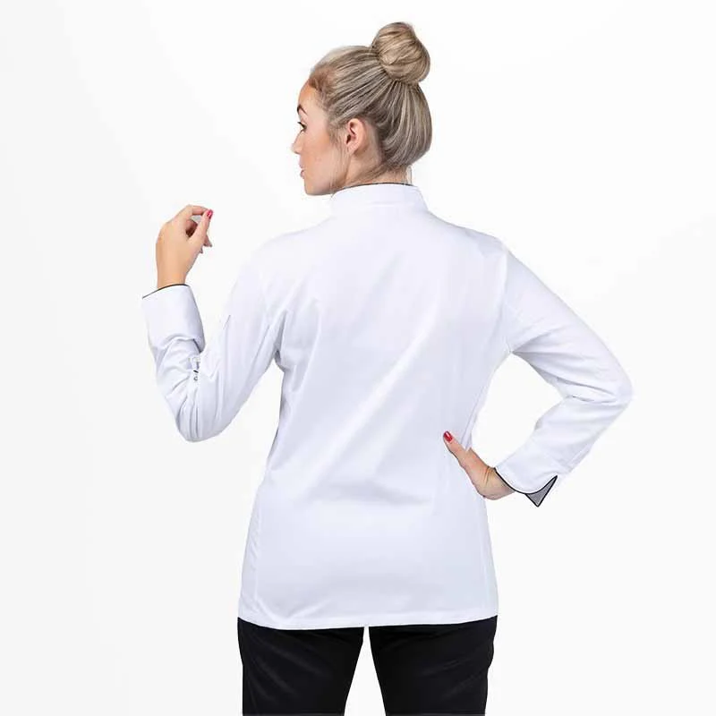 Veste de Cuisine Blanche Femme Orchestra Liseré Noir - MANELLI - Image 4