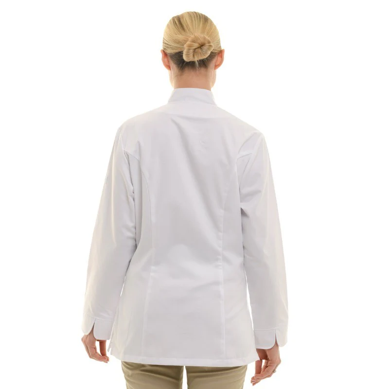 Veste de Cuisine Femme Manches Longues Blanche Lady Monza - CHAUD DEVANT - Image 4