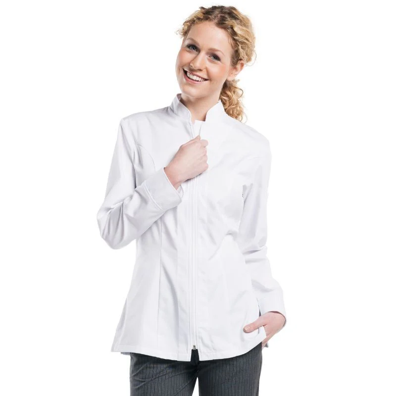 Veste de Cuisine Femme Manches Longues Blanche Lady Monza - CHAUD DEVANT - Image 5