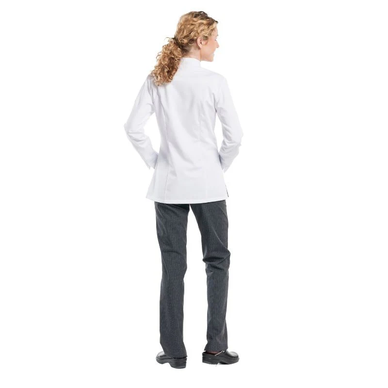 Veste de Cuisine Femme Manches Longues Blanche Lady Monza - CHAUD DEVANT - Image 6