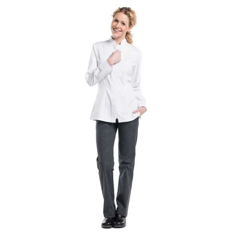 Veste de Cuisine Femme Manches Longues Blanche Lady Monza - CHAUD DEVANT - Image 7