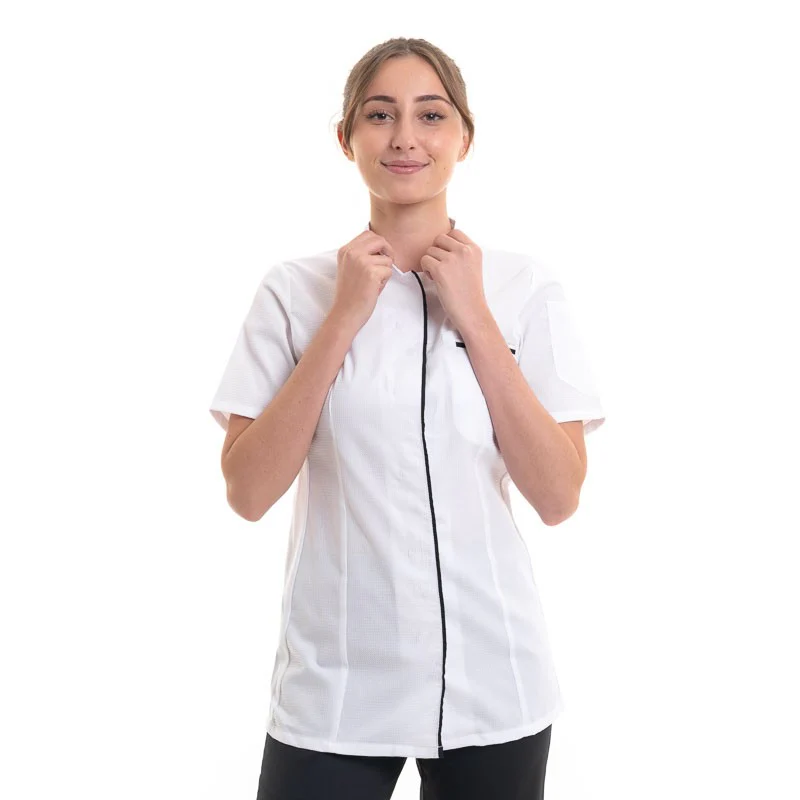 Veste de Cuisine Blanche Manches Courtes Femme EKIRA - ROBUR