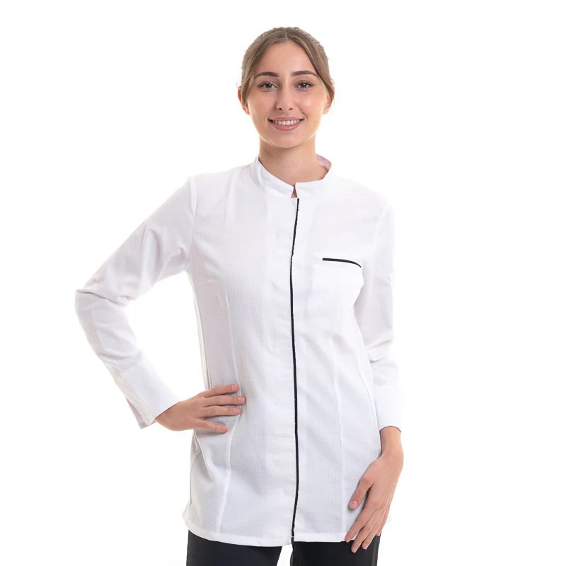 Veste de Cuisine Blanche Manches Courtes Femme EKIRA - ROBUR - Image 6