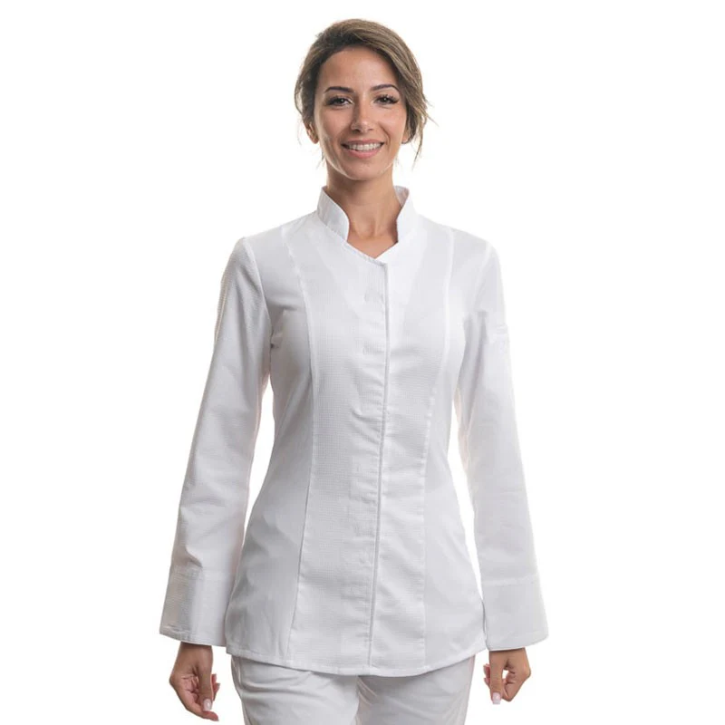 Veste de Cuisine Blanche Manches Longues Femme ABELLA - ROBUR