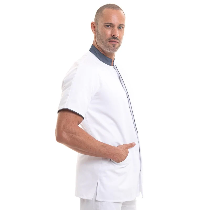 Blouse Médicale Homme Blanche Melchior Lavable à 75° - ROBUR - Image 2