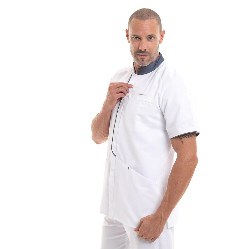 Blouse Médicale Homme Blanche Melchior Lavable à 75° - ROBUR - Image 4