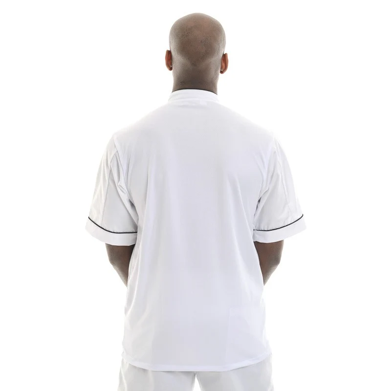 Veste de Cuisine Blanche Respirante Liseré Noir ou Gris - MANELLI - Image 4