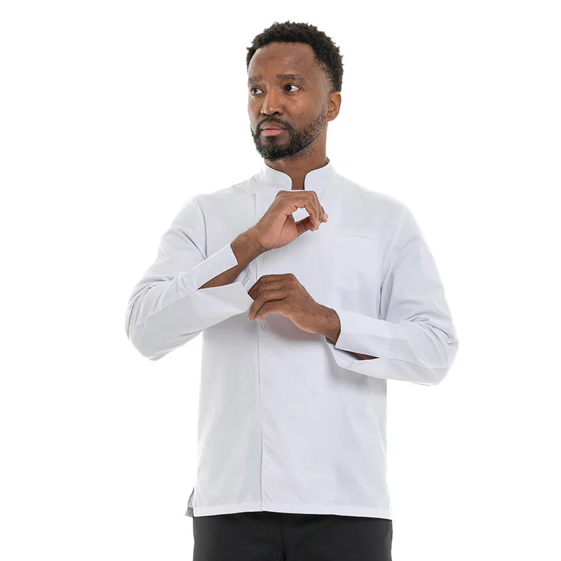 Veste de Cuisine Homme Texas à Manches Longues Blanche - MANELLI - Image 2