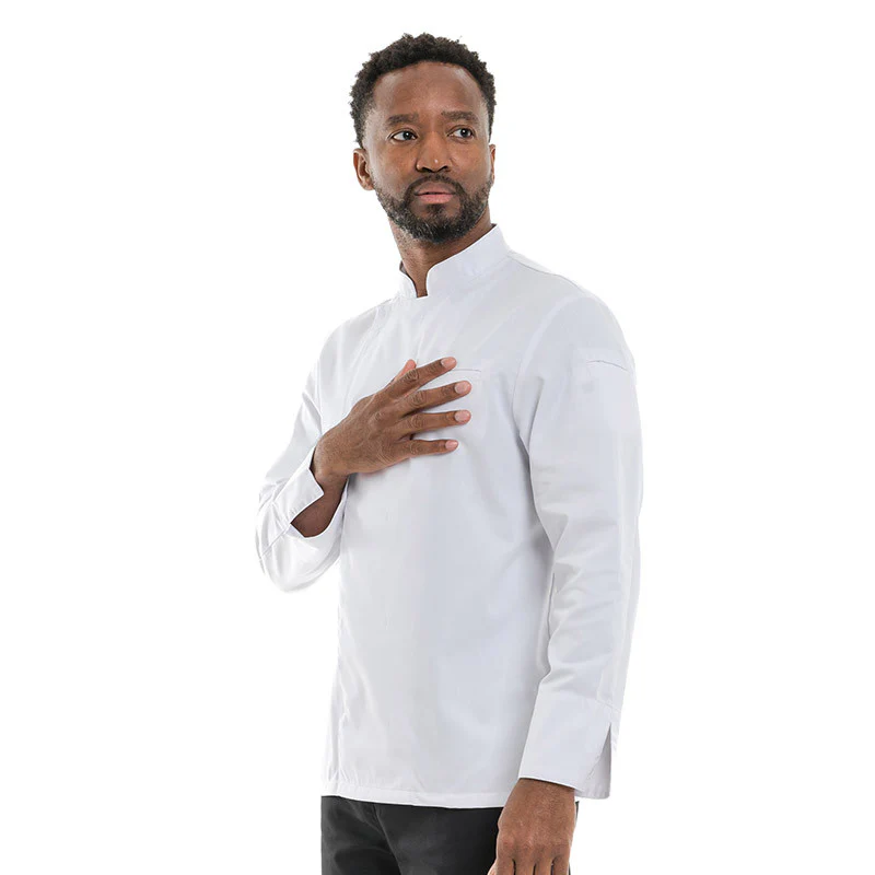Veste de Cuisine Homme Texas à Manches Longues Blanche - MANELLI - Image 4