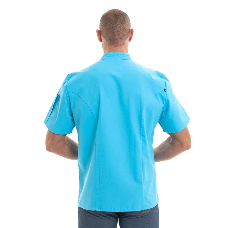 Veste de Cuisine Homme Manches Courtes Bleu - ROBUR - Image 3