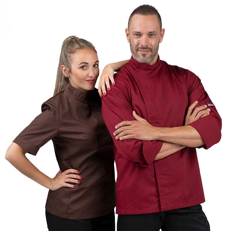 Veste de Cuisine Homme Wine Bordeaux - MANELLI - Image 5