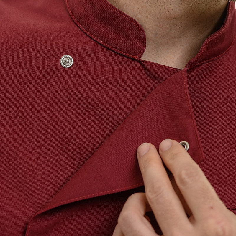 Veste de Cuisine Homme Bordeaux à Manches Courtes Texas - MANELLI - Image 4