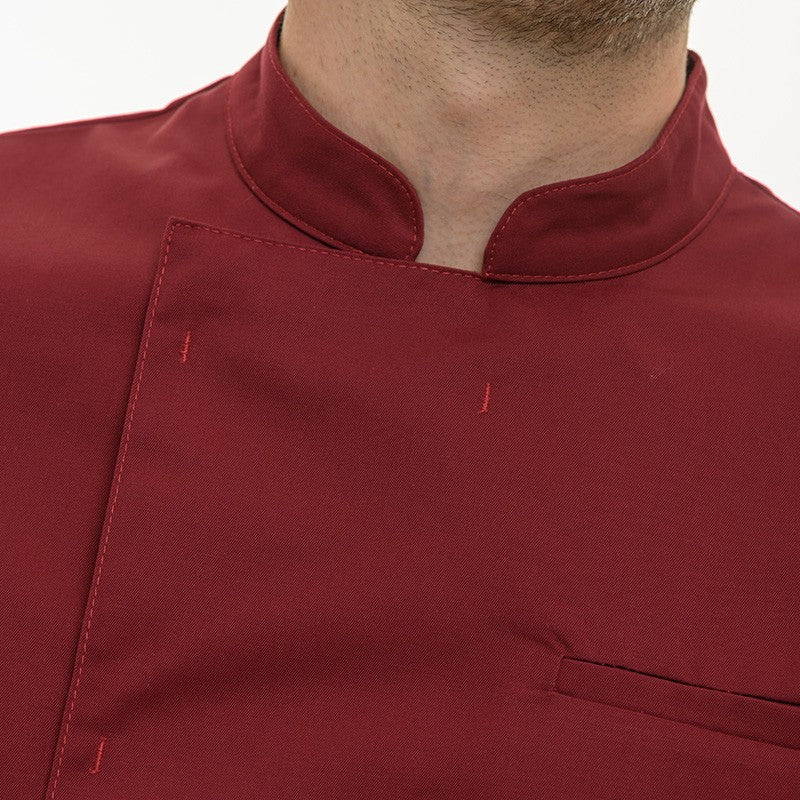 Veste de Cuisine Homme Bordeaux à Manches Courtes Texas - MANELLI - Image 7