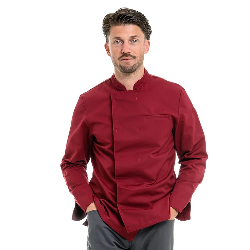 Veste de Cuisine Homme Bordeaux à Manches Courtes Texas - MANELLI - Image 8