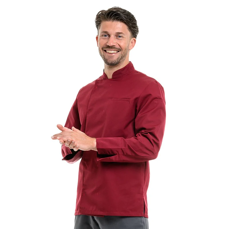 Veste de Cuisine Bordeaux Manches Longues Texas - MANELLI - Image 4